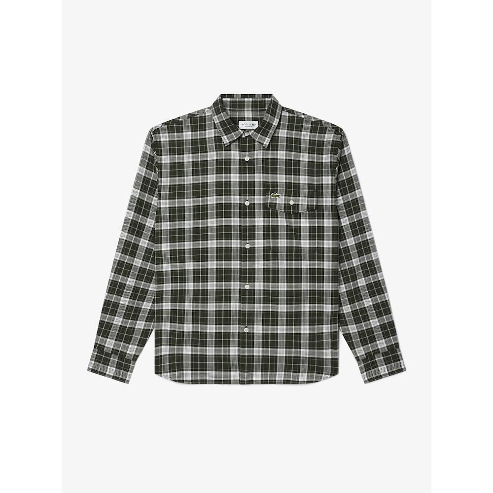 Lacoste Мужская рубашка из хлопкового твила в среднюю клетку Ch6729 54n I68 q2nCh6729 54nI68 038